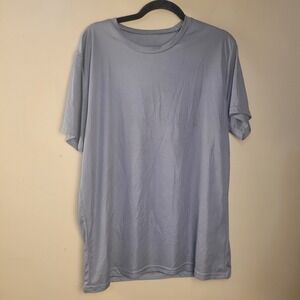Mens Gray Waffle Knit T Shirt XL Short Sleeve Lightweight‎ Casual Polyester Tee